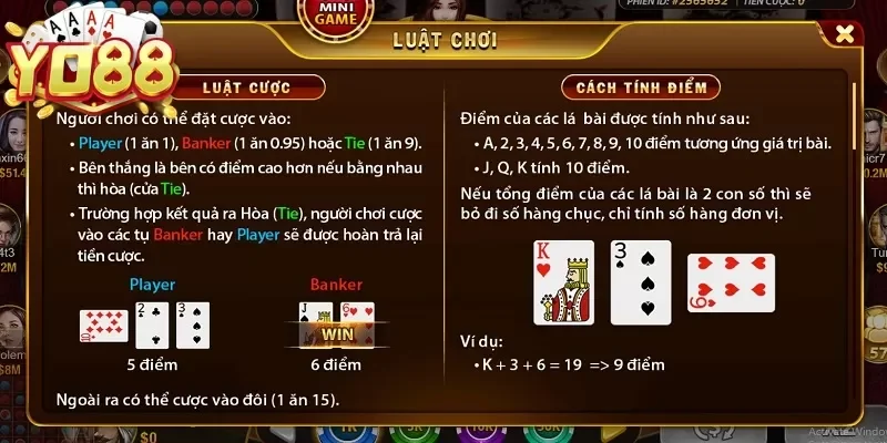 Cách tính điểm bài Baccarat cụ thể nhất