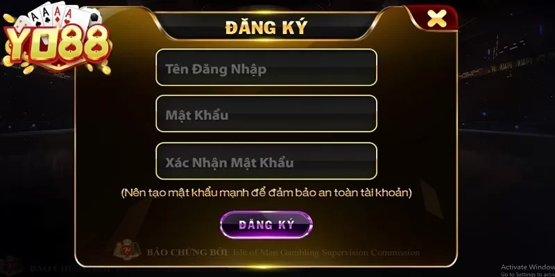 Hướng dẫn đăng ký account tại YO88